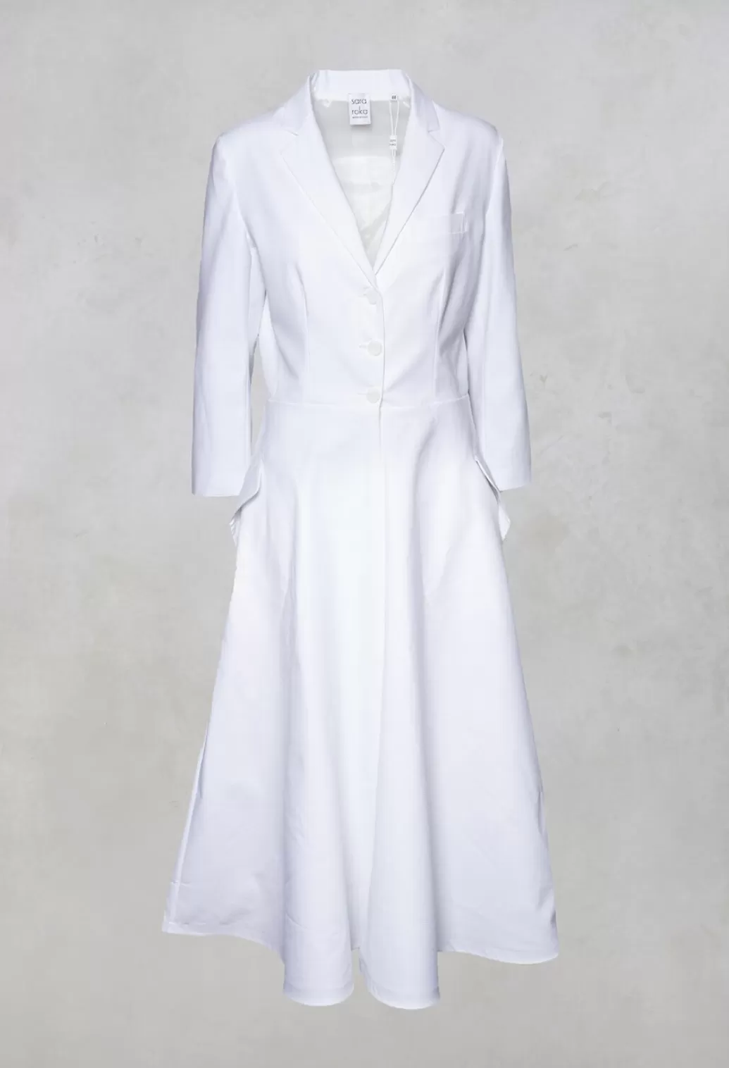 Dresses^Sara Roka 3/4 Sleeve A-Line Dress In White