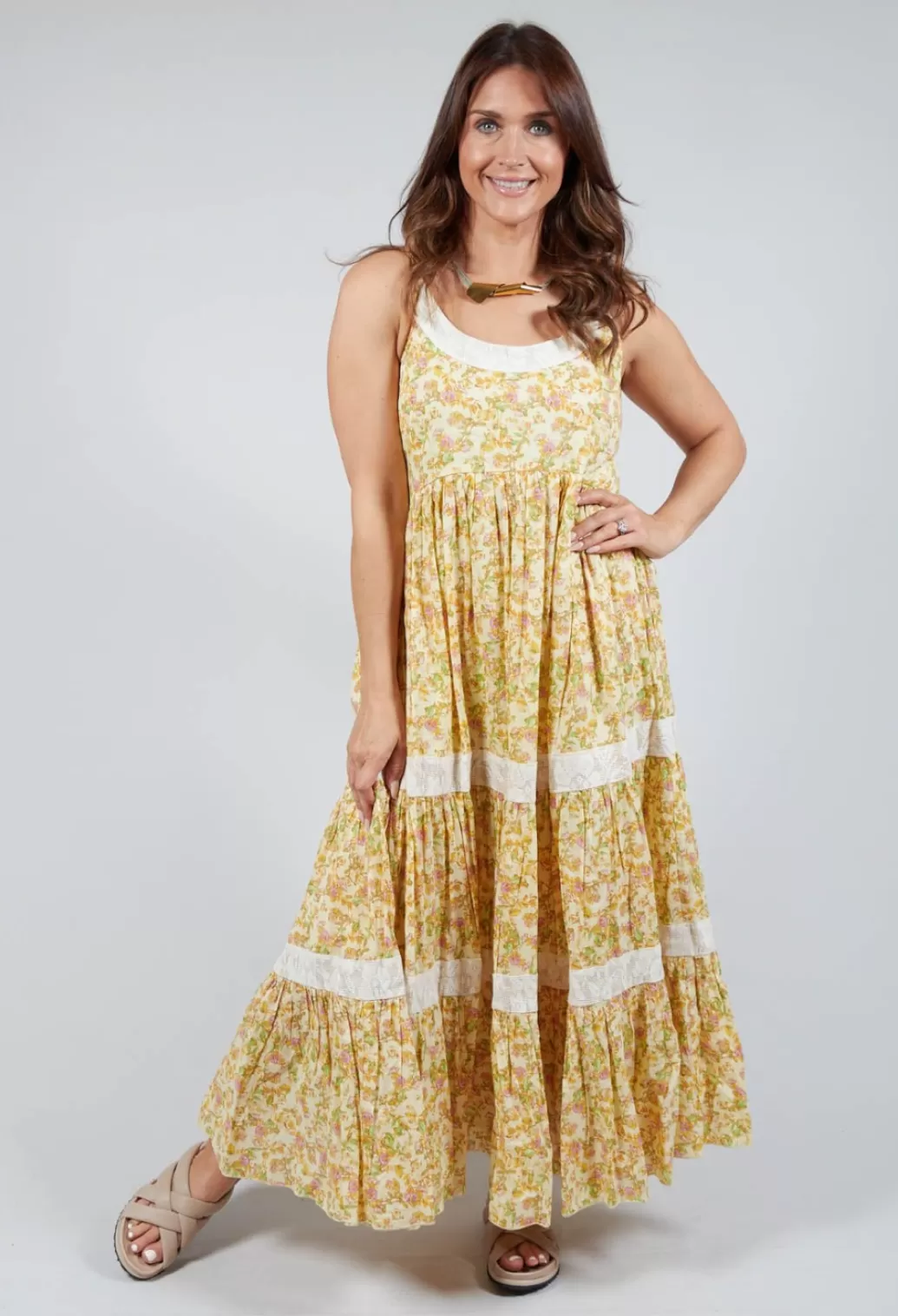Dresses^Rhum & Raisin A Line Dress With Thin Straps In Floral Gisele Print