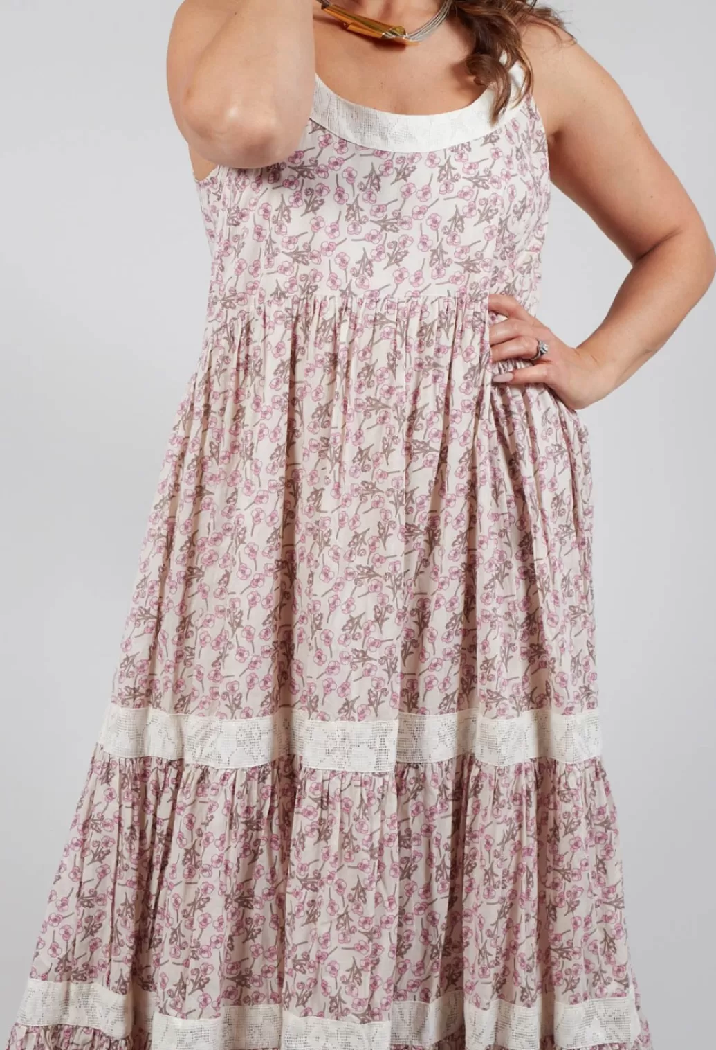 Dresses^Rhum & Raisin A Line Dress With Thin Straps In Floral Rosa Print