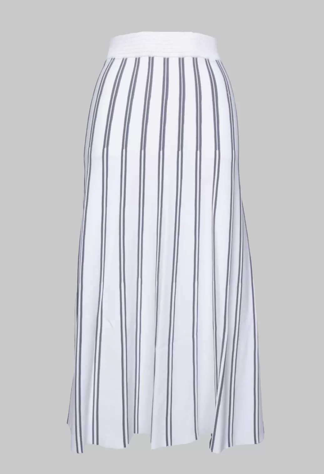 Skirts^Nijii A Line Knitted Skirt In Grey And White Stripe