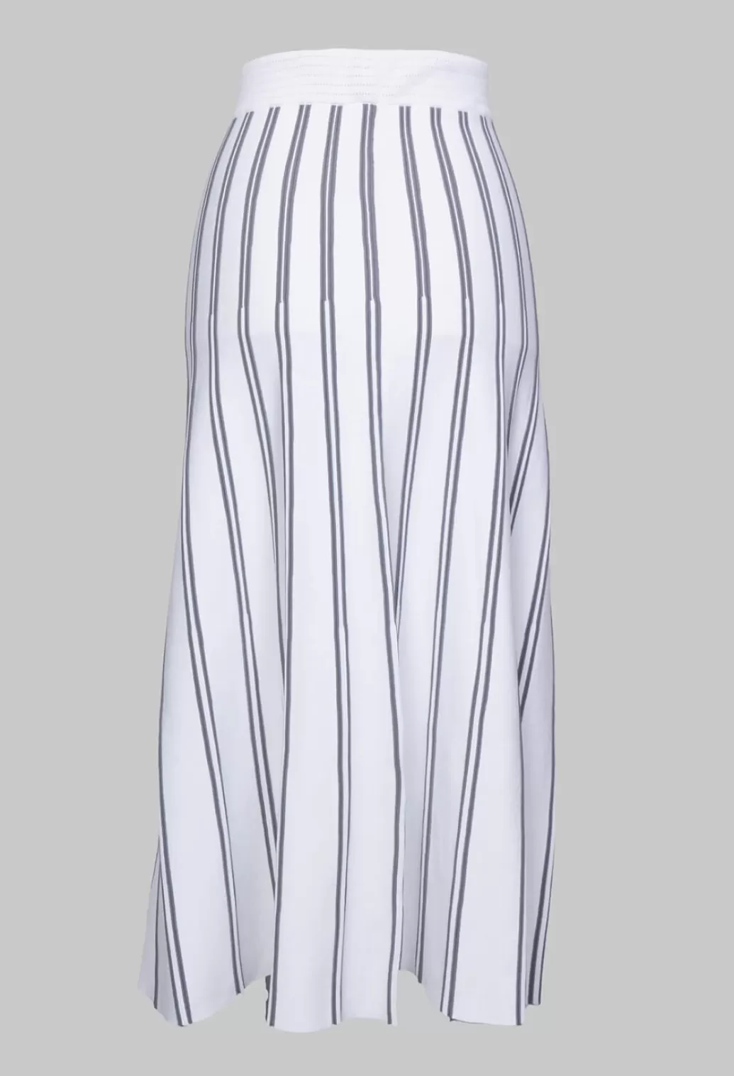 Skirts^Nijii A Line Knitted Skirt In Grey And White Stripe