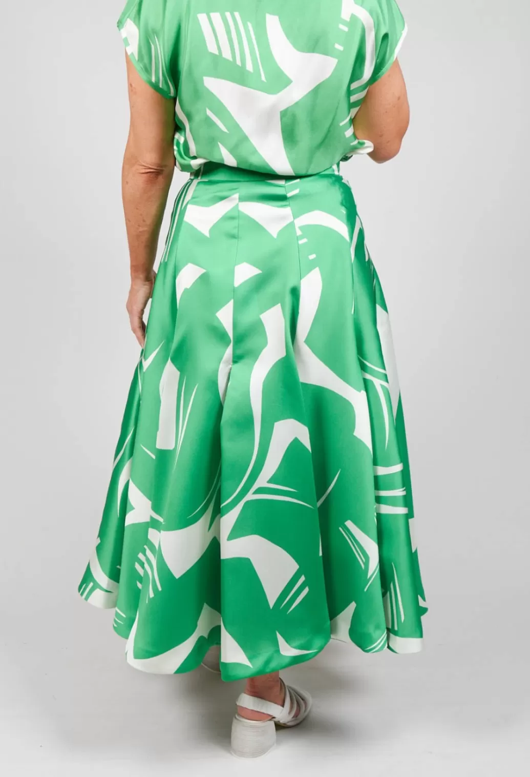 Skirts^Beatrice B A-Line Pleated Skirt In Green Matisse