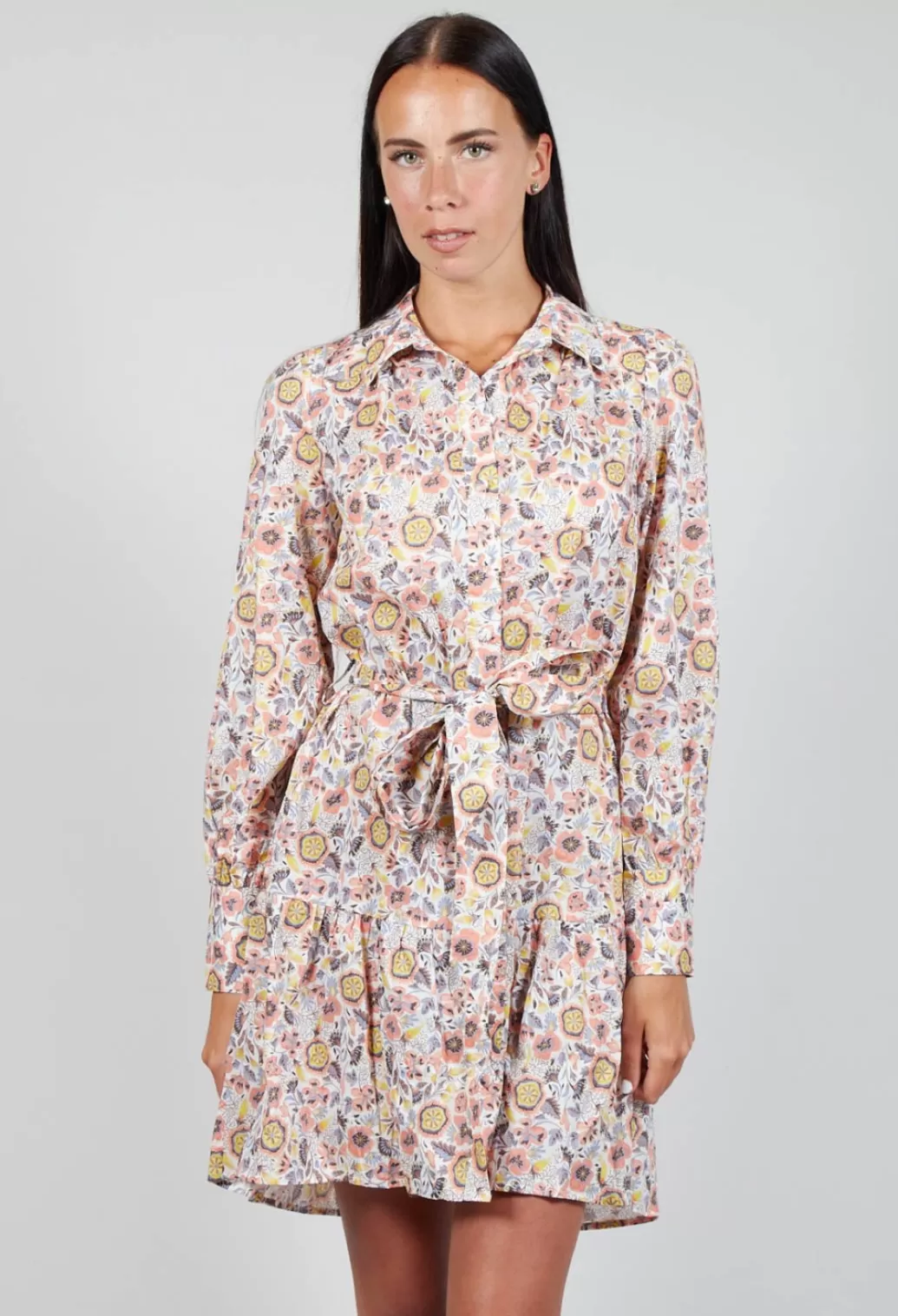 Dresses^Dea Kudibal Belted Button Down Shirt Dress In Waterflower Pastel