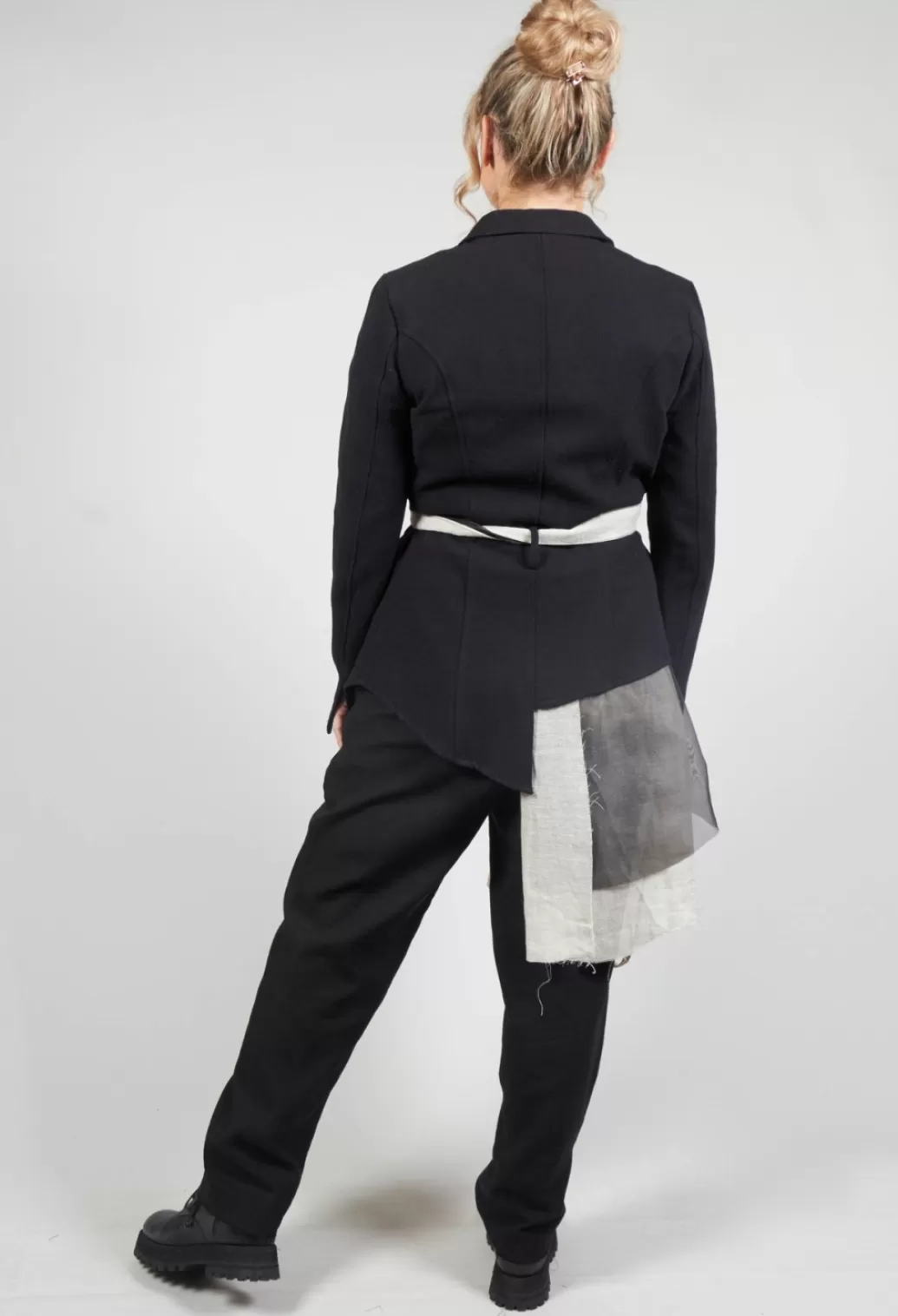 Jackets^Sanctamuerte Belted Linen Jacket In Nero