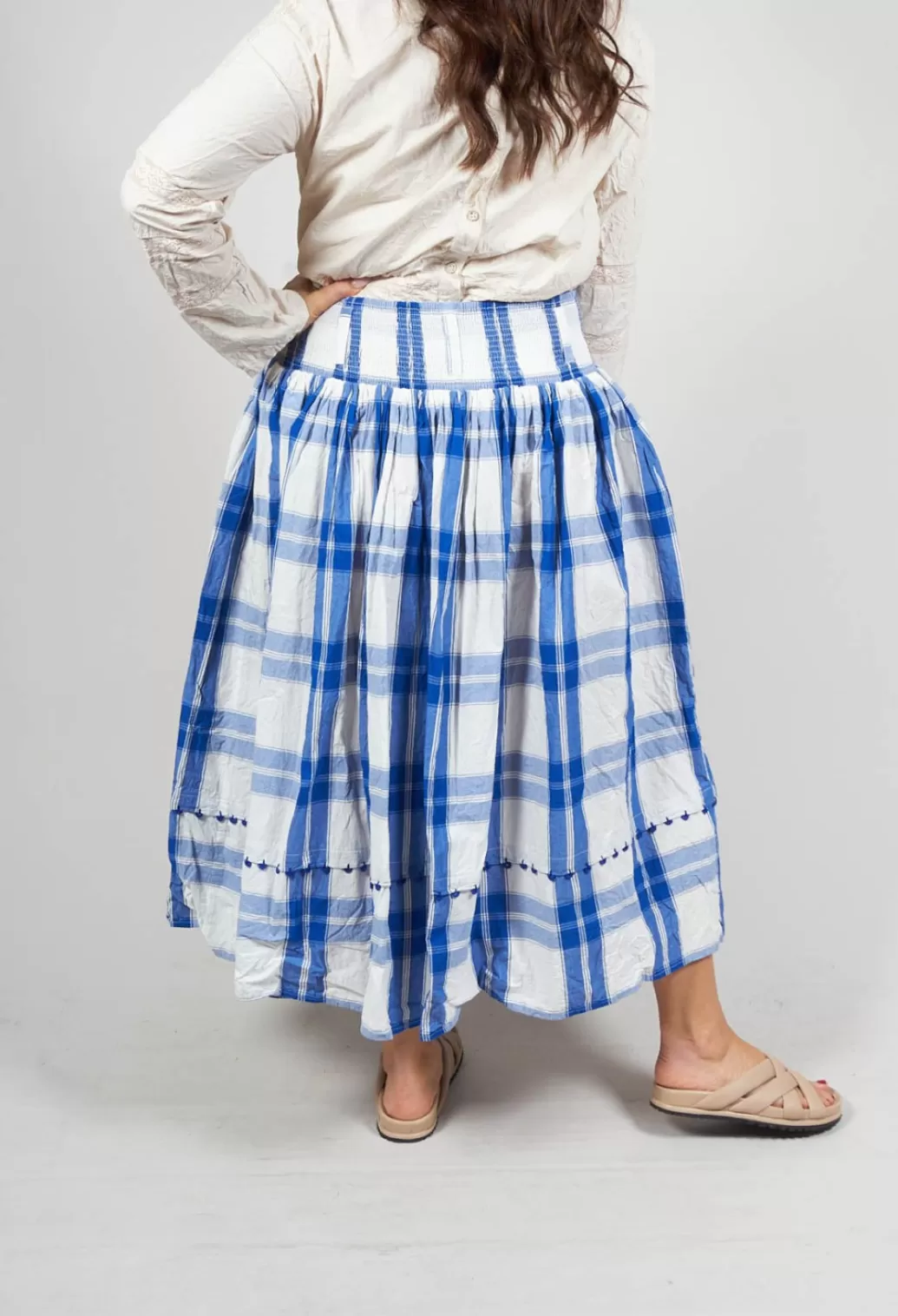 Skirts^Ewa I Walla Bertin Skirt In Blue Checked Cotton