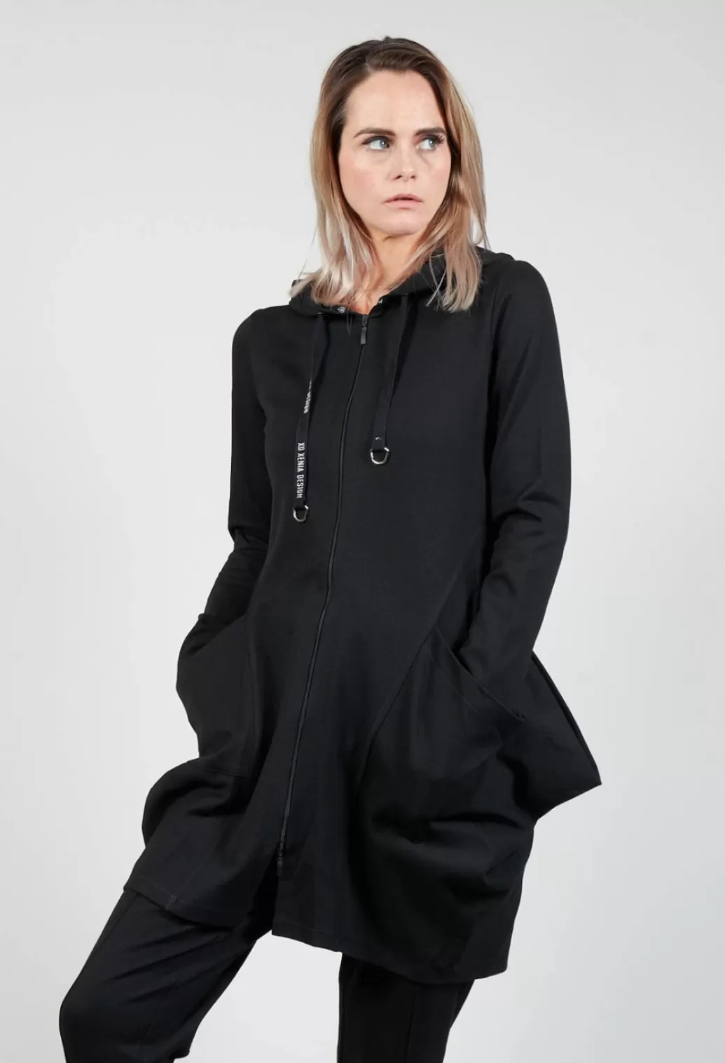 Jackets^Xenia Design Bind Zip-Up Hooded Jacket In Black