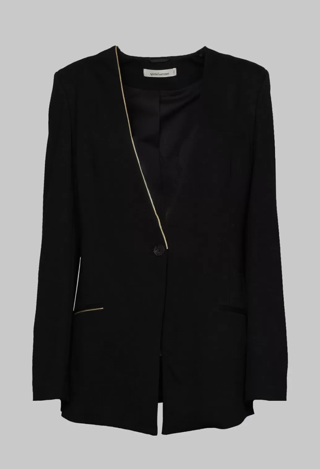 Jackets^Nostra Santissima Black Blazer With Single Button Fastening