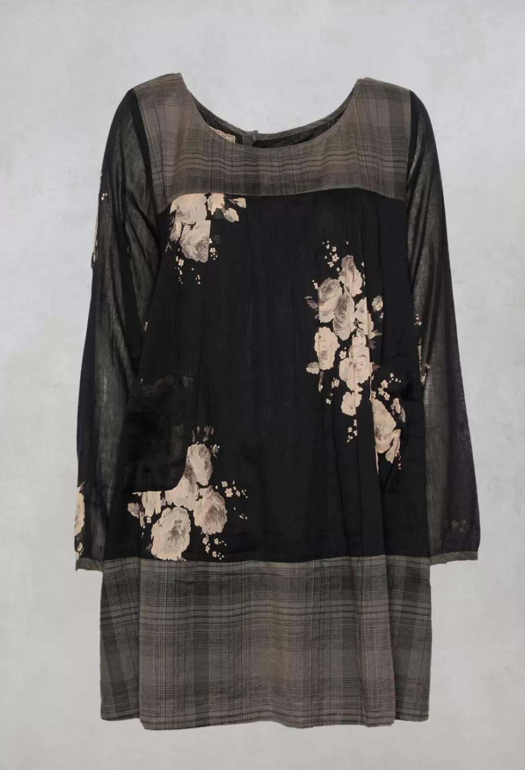 Dresses^Les Ours Blandine Tunic Dress In Fleurs Carreaux