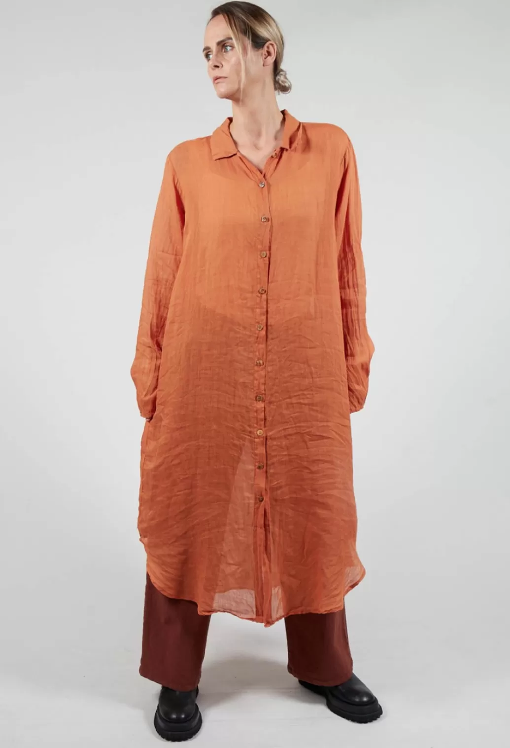 Shirts & Blouses^Privatsachen Bloomai Shirt Dress In Wurzel Orange