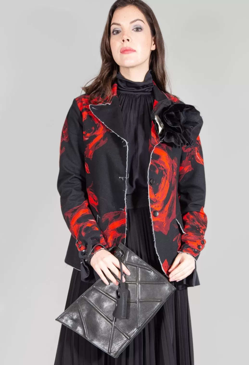 Jackets^Marc Point Bold Print Blazer In Black And Red