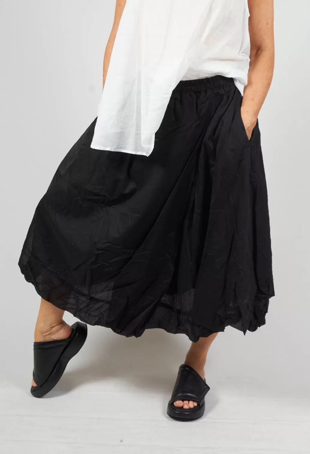 Skirts^Rundholz Black Label Bubble Hem Skirt With Pleat Detail In Black