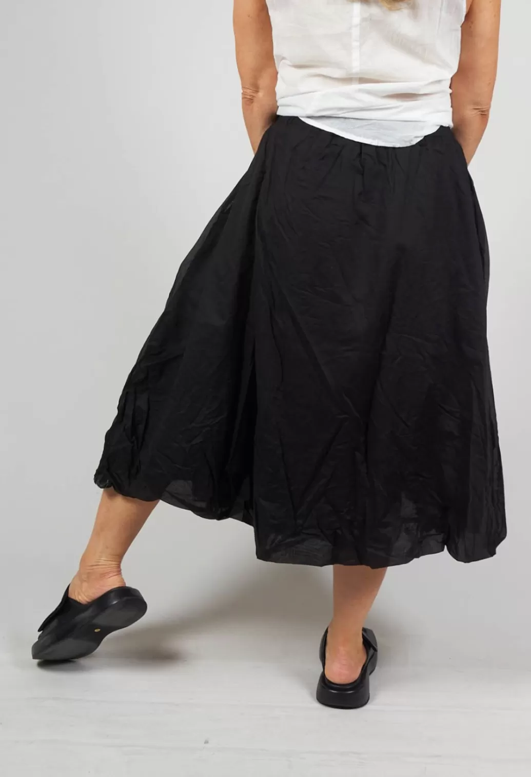 Skirts^Rundholz Black Label Bubble Hem Skirt With Pleat Detail In Black