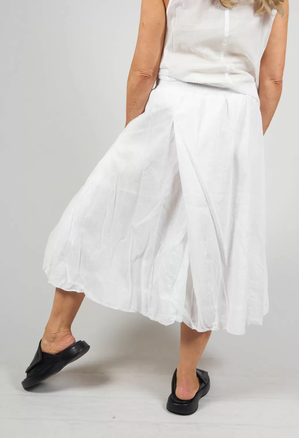 Skirts^Rundholz Black Label Bubble Hem Skirt With Pleat Detail In Off White