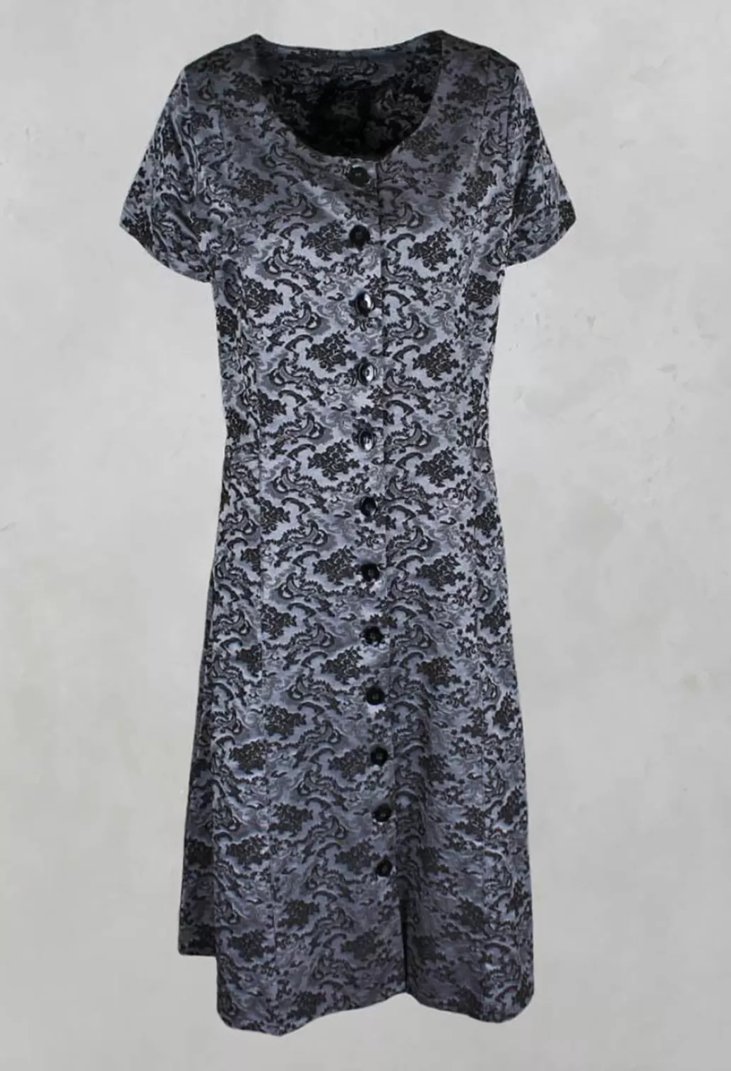 Dresses^Out of Xile Button Floral Jacquard Dress In Black