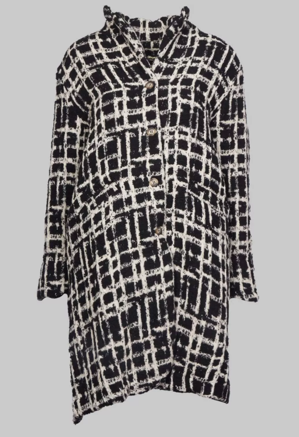 Coats^Mama B Cannolo Coat In Nero Black And White Print