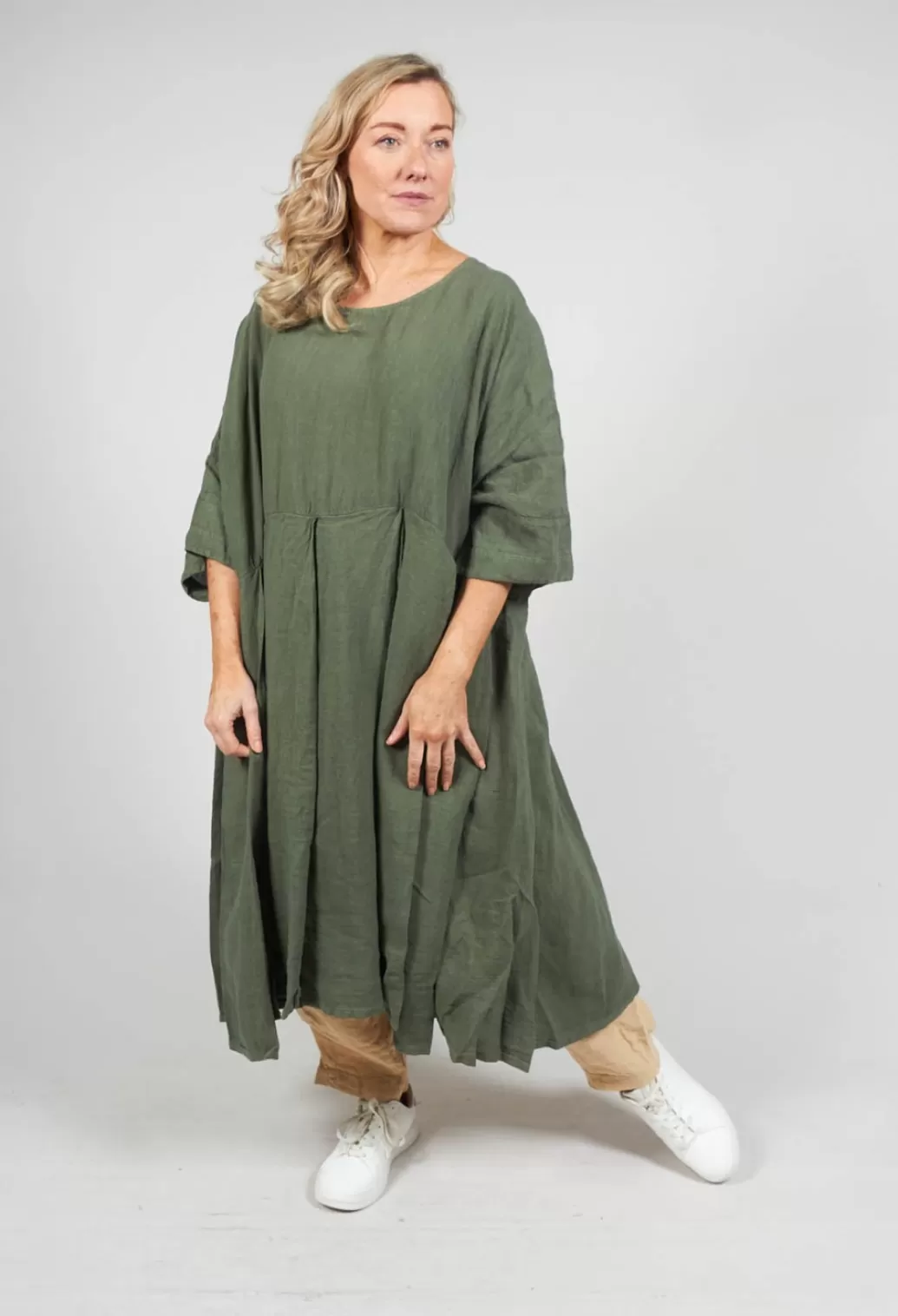 Dresses^Rundholz Black Label Casual Fit Linen Dress In Olive