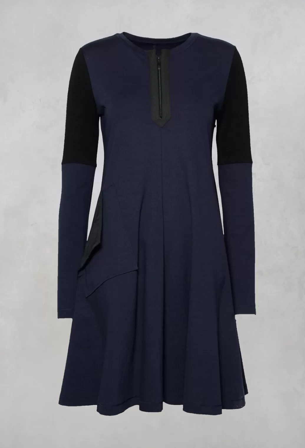 Dresses^Xenia Design Cema Dress With Zip Front In Dark Blue And Black