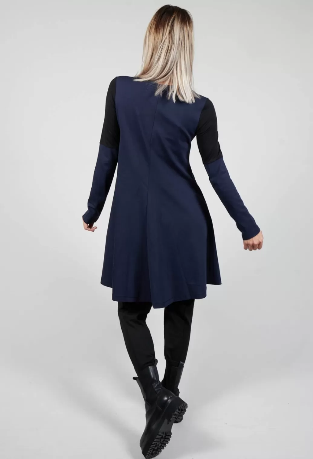 Dresses^Xenia Design Cema Dress With Zip Front In Dark Blue And Black