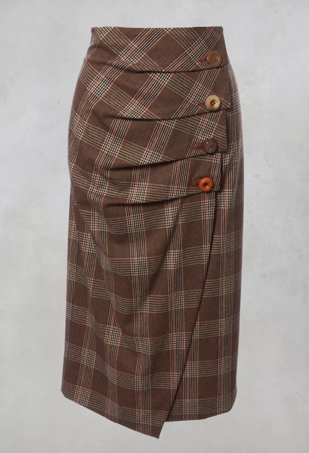 Skirts^Maliparmi Checked Midi Skirt In Galles Marrone