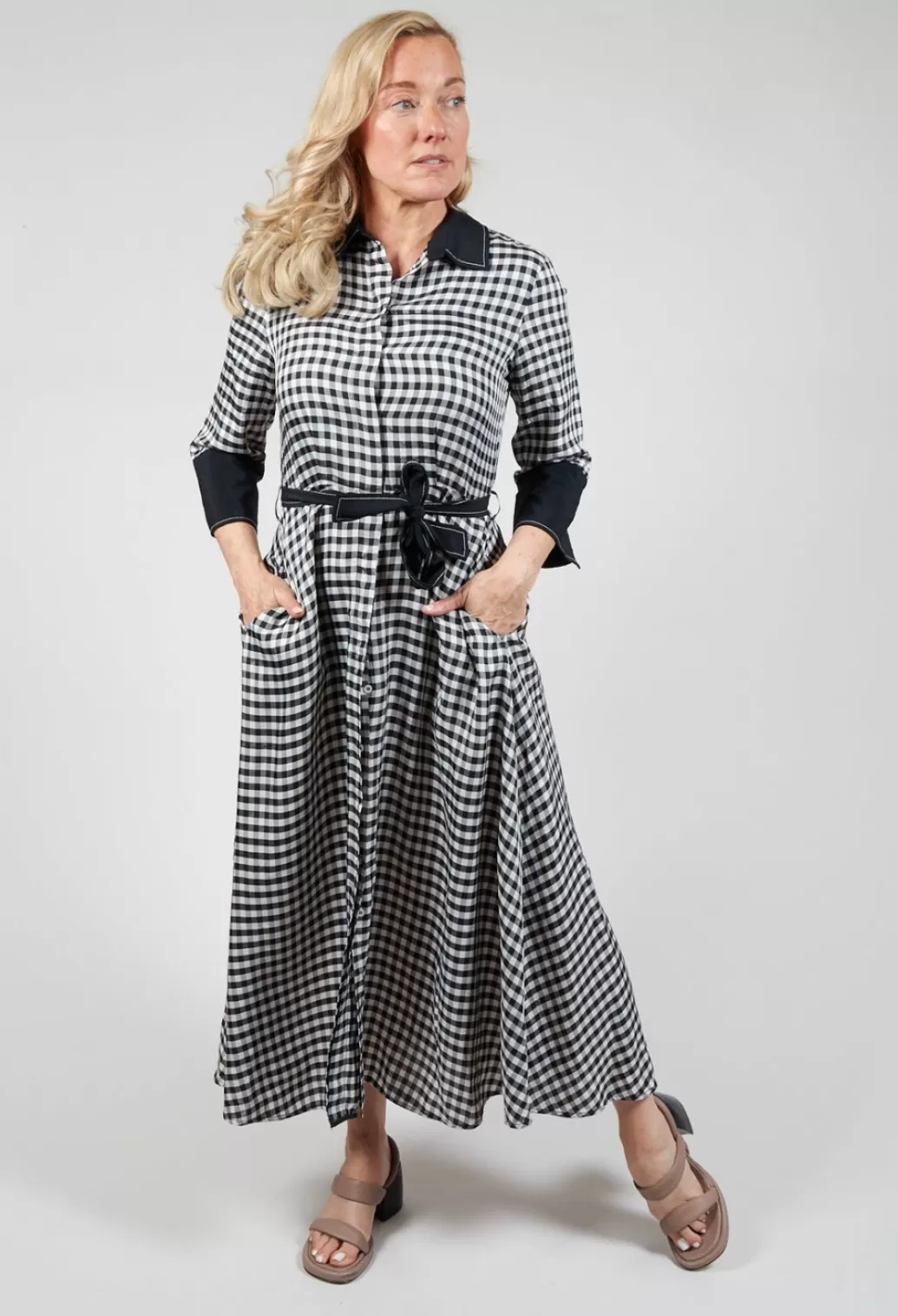 Dresses^Beatrice B Checked Shirt Dress In Black