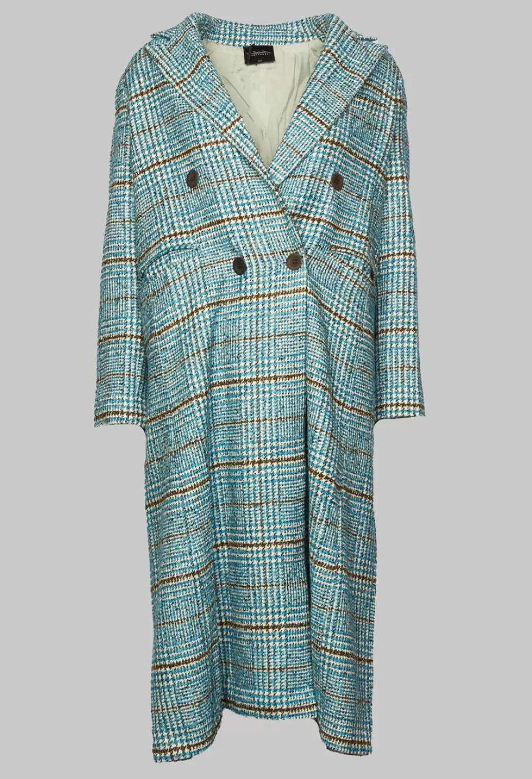 Coats^Umit Unal Checked Wool Coat In Light Blue