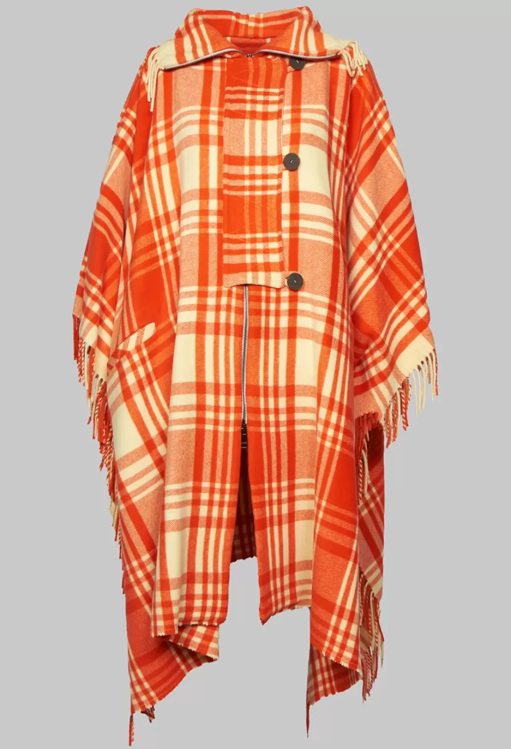 Coats^Beatrice B Checkered Wool Cape In Red