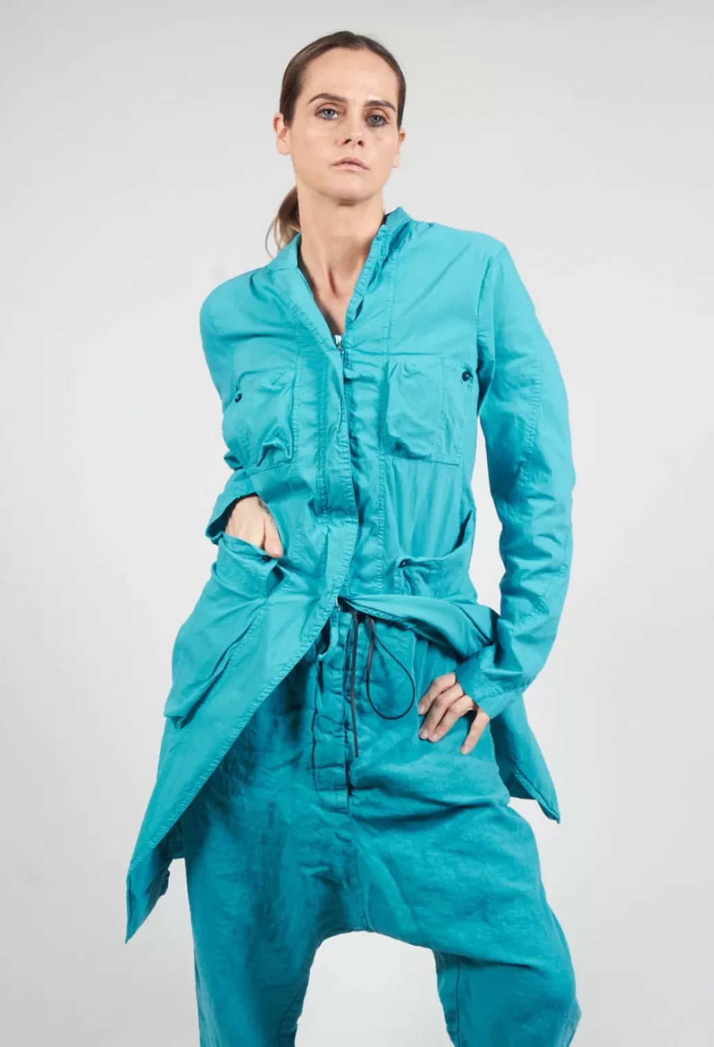 Coats^Rundholz Dip Coat With Featured Pockets In Aqua