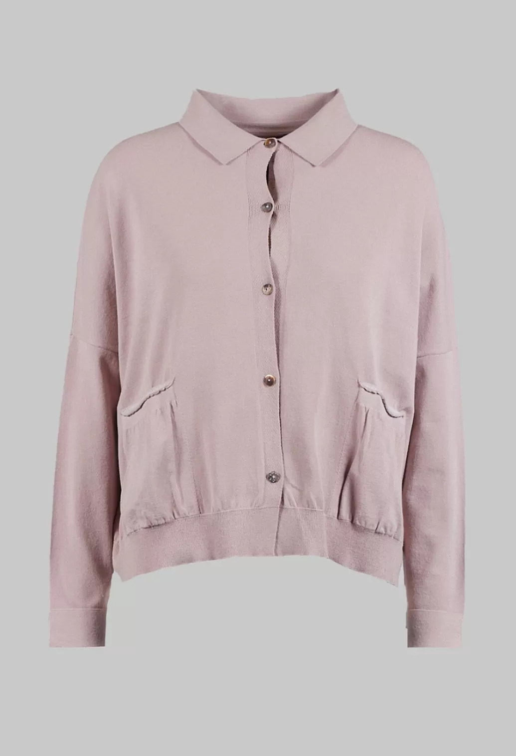 Cardigans^Sarah Pacini Collared Cardigan In Dusky Pink