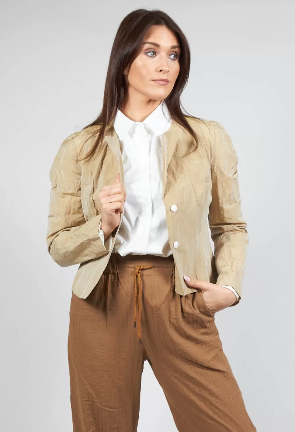 Jackets^Malloni Collarless Jacket In Miele