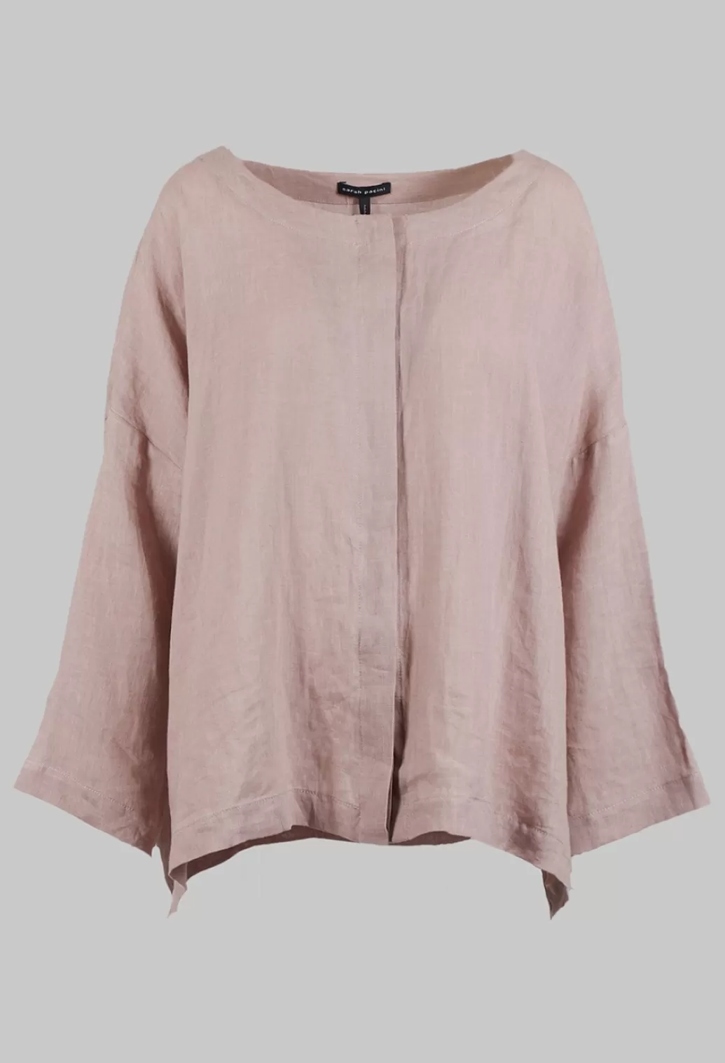 Shirts & Blouses^Sarah Pacini Collarless Linen Shirt In Dusky Pink