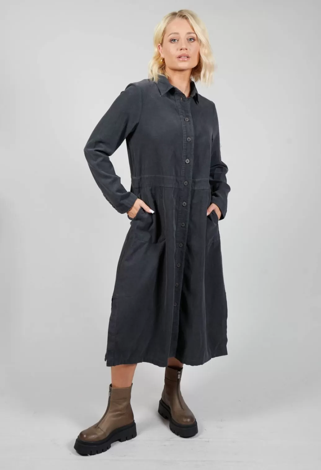 Dresses^Mes Soeurs & Moi Corduroy Shirt Dress In Onyx