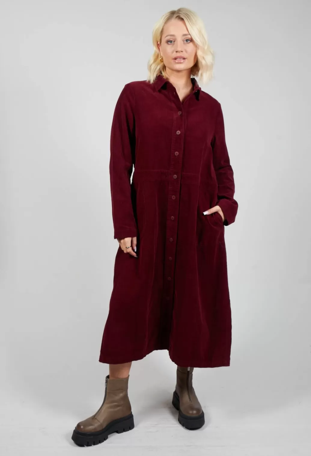 Dresses^Mes Soeurs & Moi Corduroy Shirt Dress In Prune