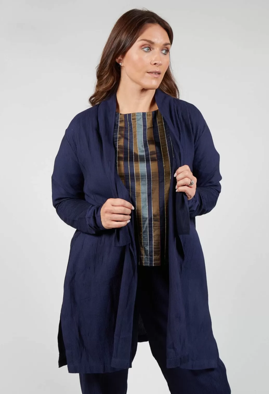 Jackets^Akaaro Cotton Pintuck Jacket In Blue