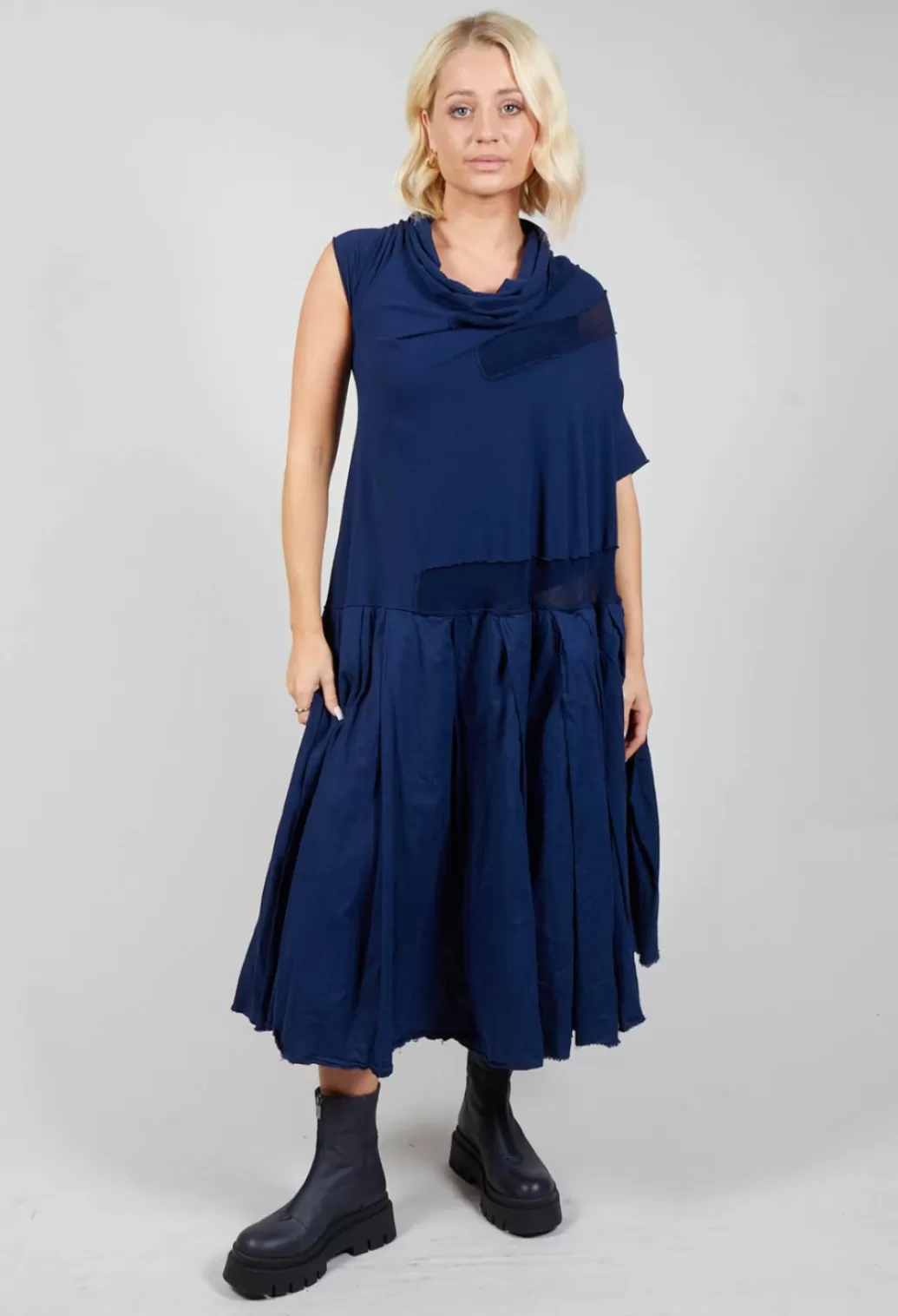 Dresses^Rundholz Dip Cowl Neck Midi Dress In Blue