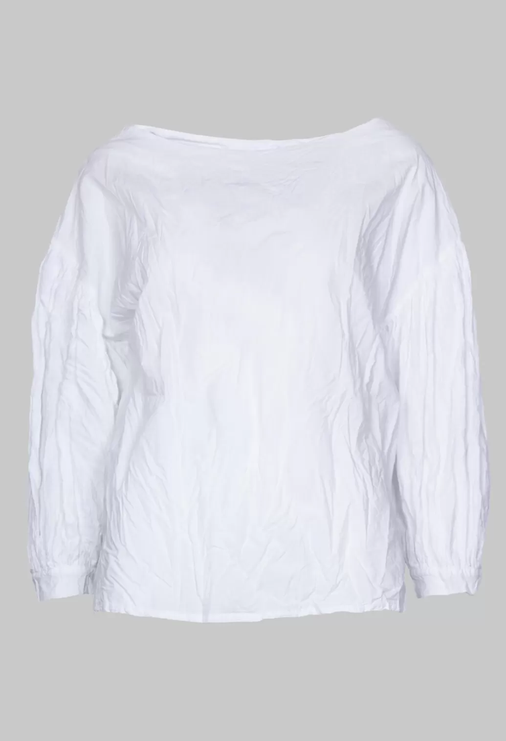 Jumpers^Baci Crinkle Top With Contrasting Sleeves In White