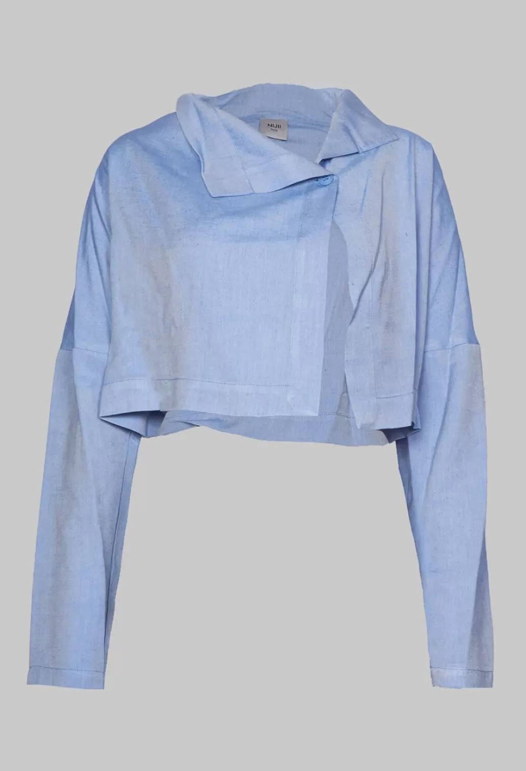 Jackets^Nijii Cropped Cardigan With Pointed Collar In Light Blue