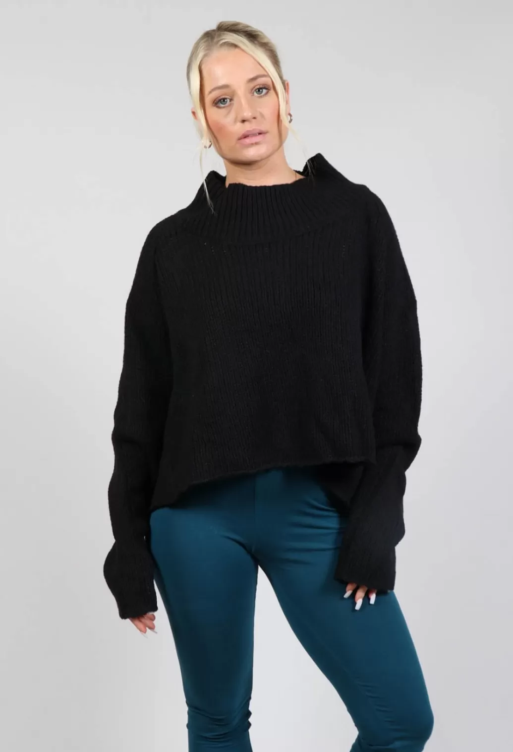 Jumpers^Rundholz Black Label Cropped High Neck Jumper In Black