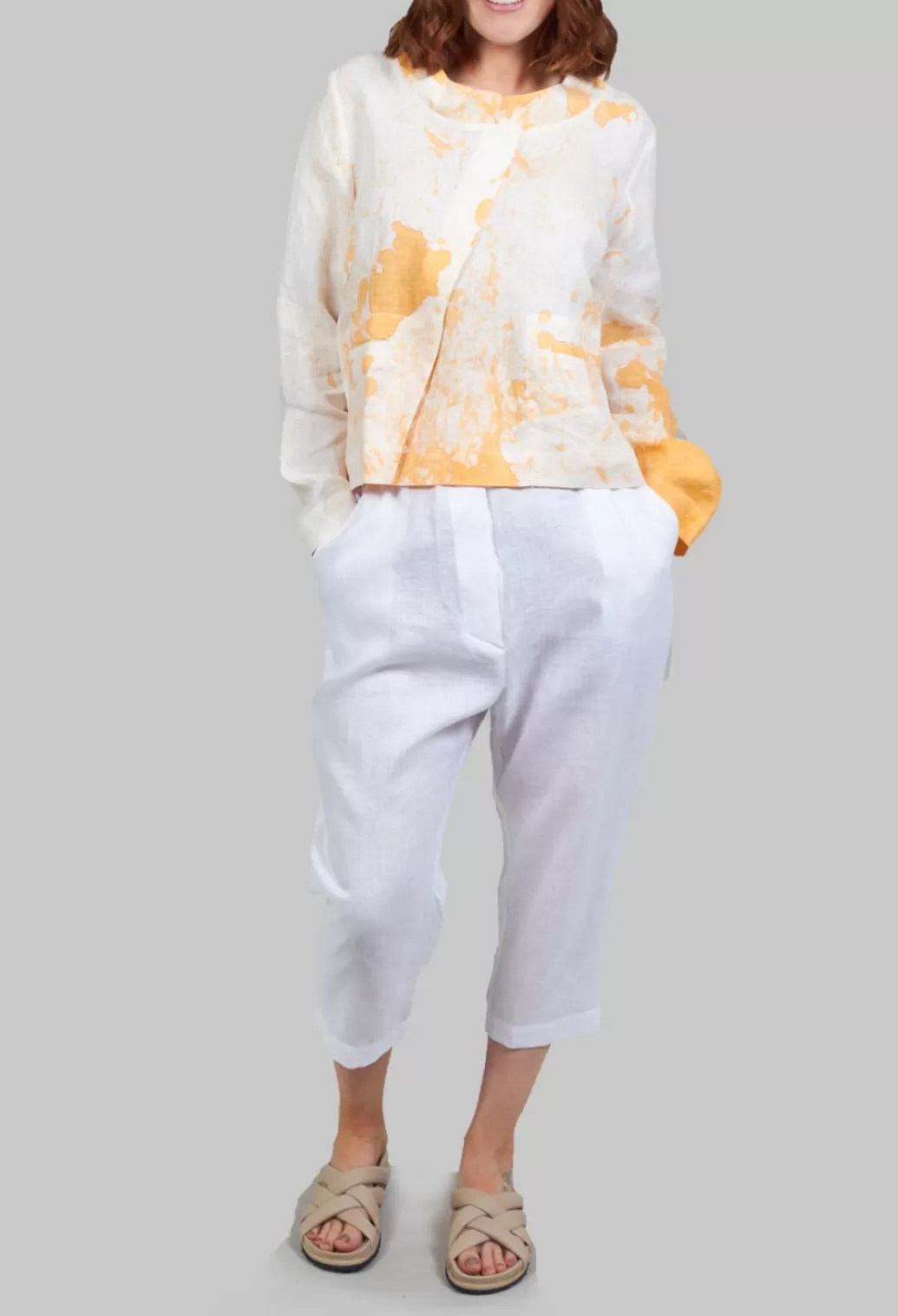 Jackets^Kedziorek Cropped Lightweight Jacket In Orange Dye