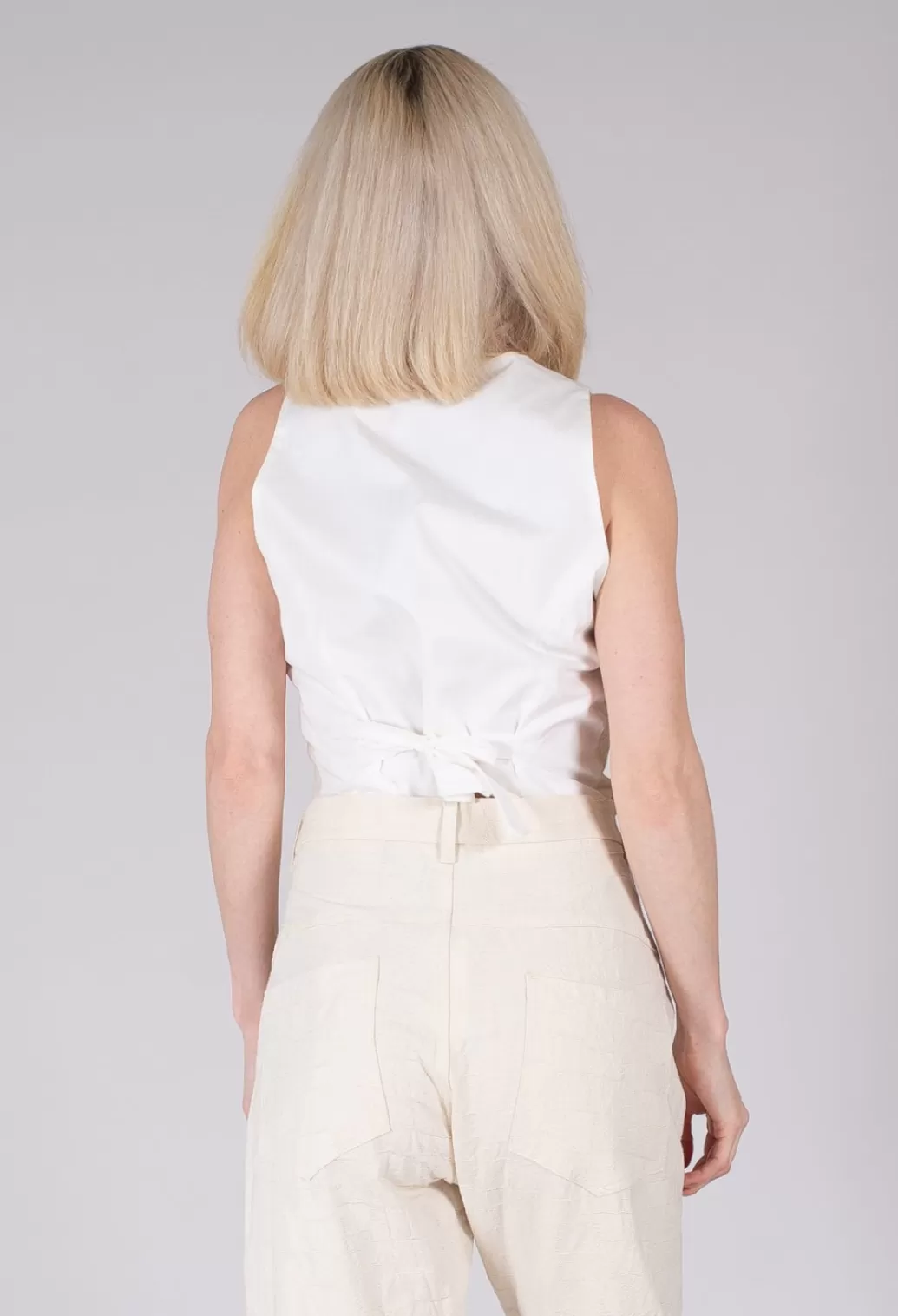 Jackets^Nostra Santissima Cropped Textured Waistcoat In Natural