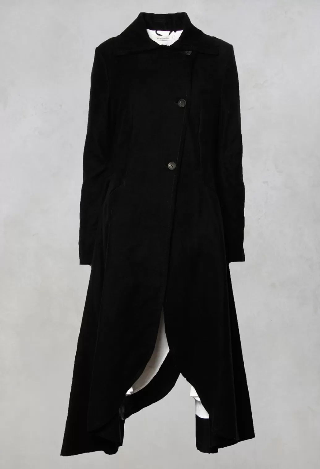 Jackets^Nostra Santissima Curved Hem Coat With Asymmetric Fastening In Black