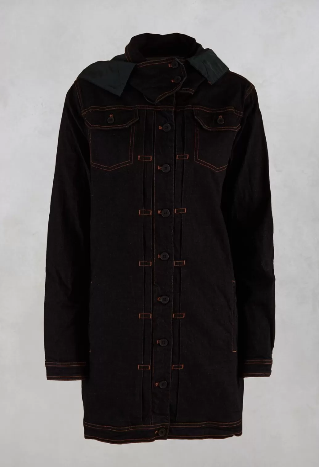 Coats^Rundholz Black Label Denim Coat In Bottle Orange