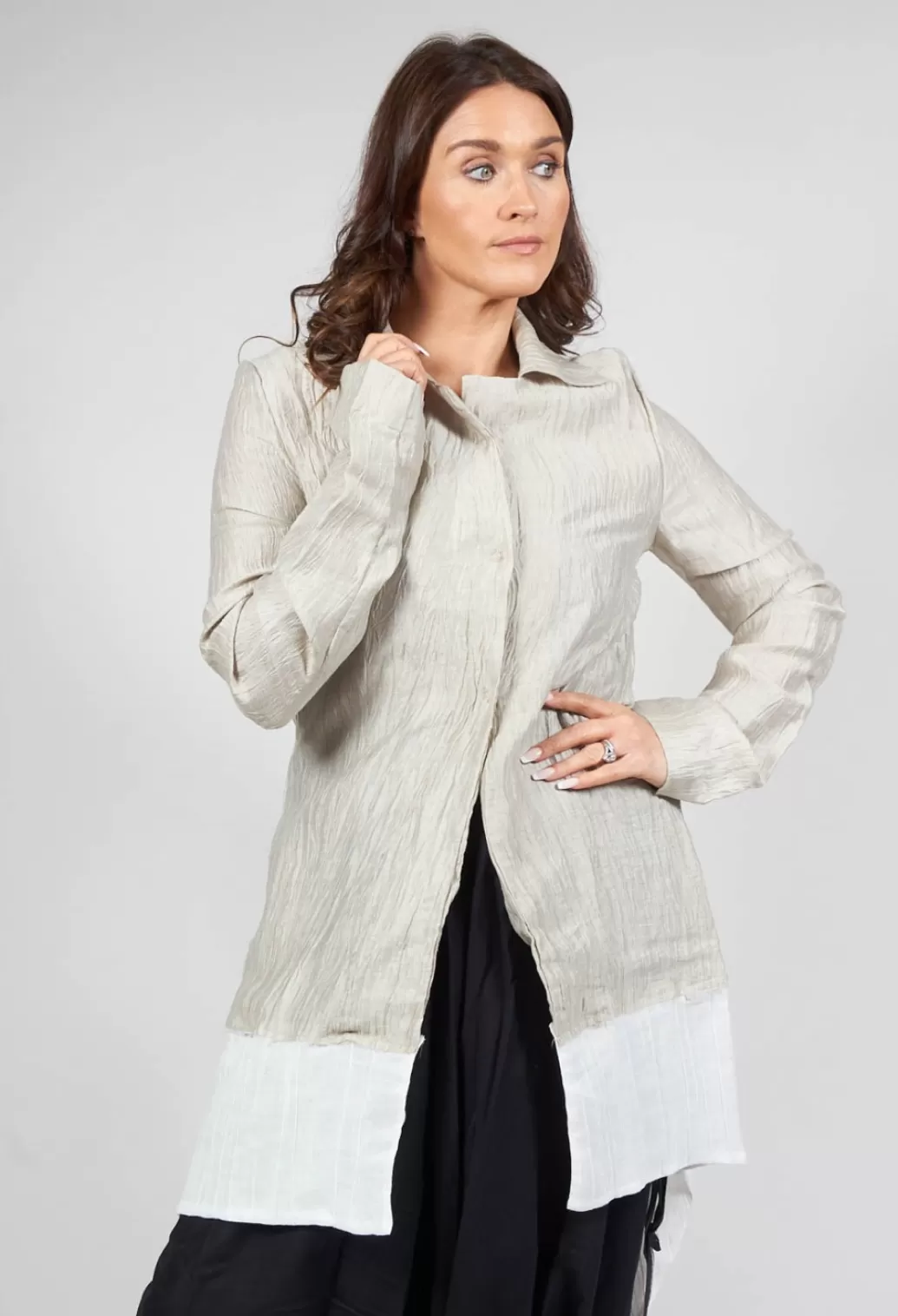 Coats^Un-namable Deva Coat With Contrasting Fabric In Beige