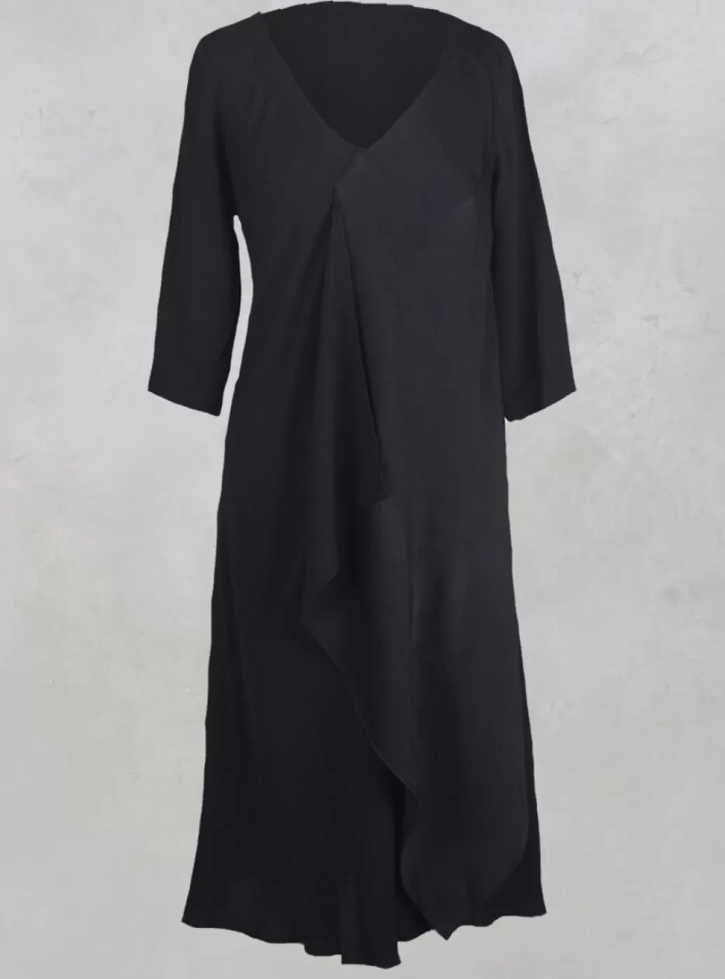 Dresses^Out of Xile Drape Front Dress In Black