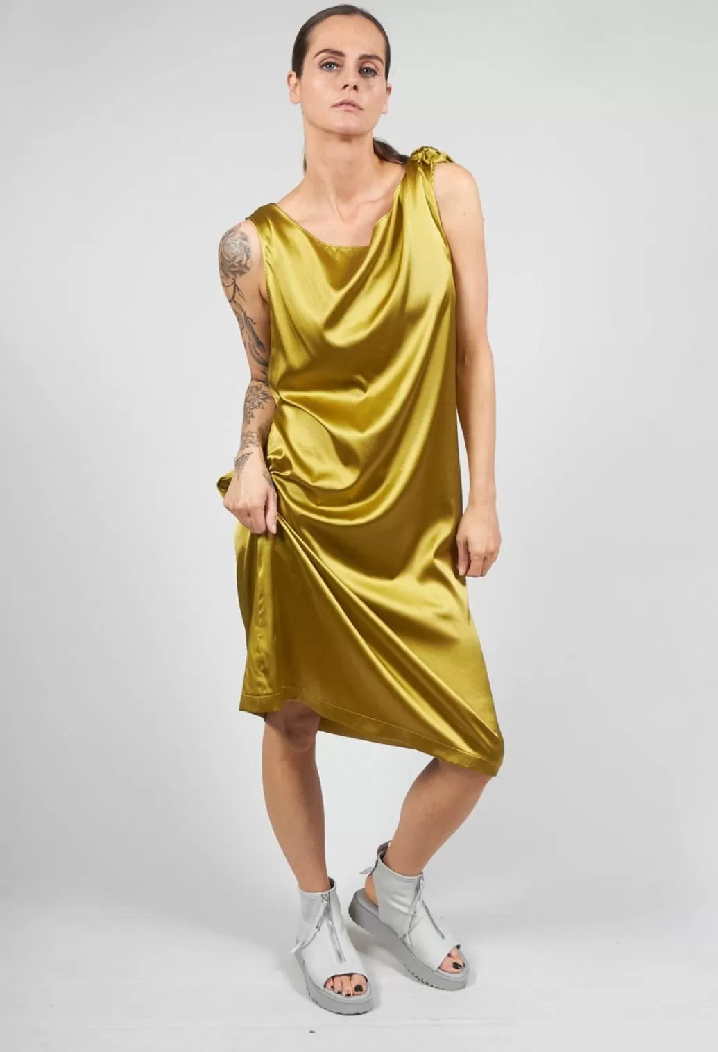 Dresses^Niù Draped Silk Slip Dress In Fern