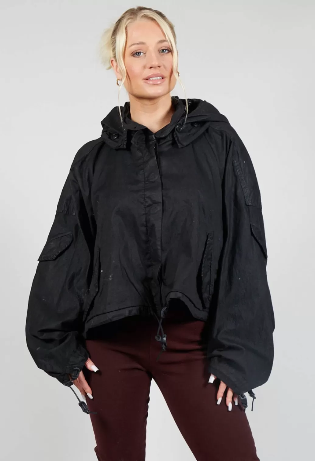 Jackets^Rundholz Mainline Drawstring Cropped Jacket In Black