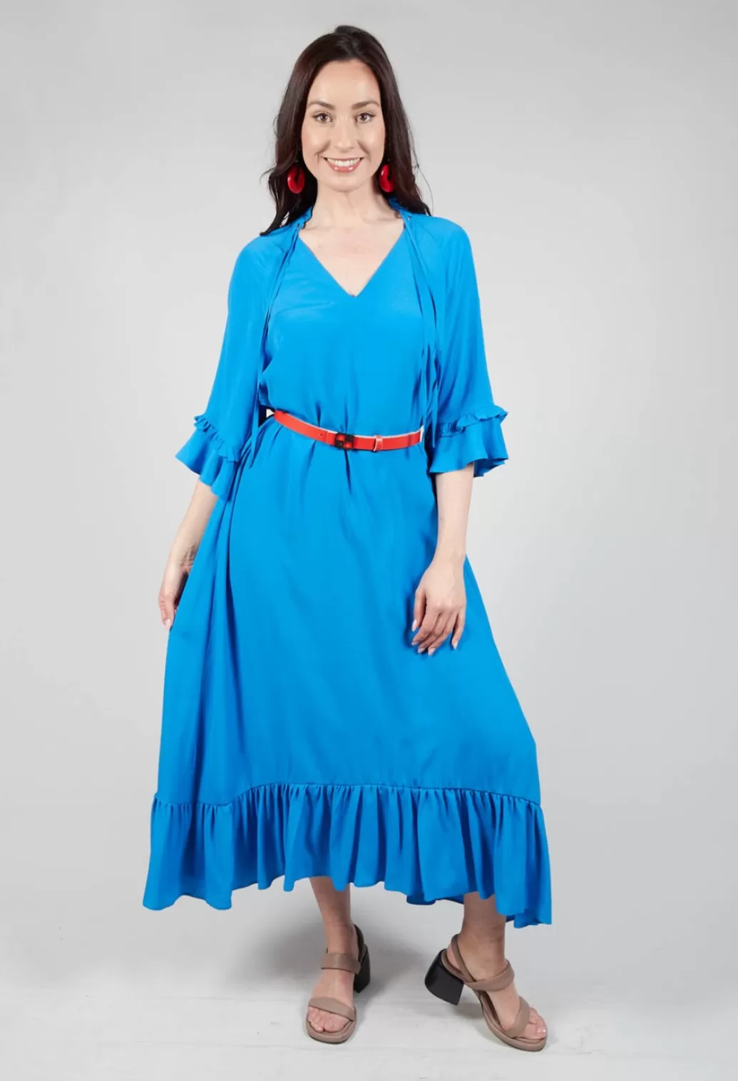 Dresses^Beatrice B Dress With Contrasting Belt In Supersonic Blue