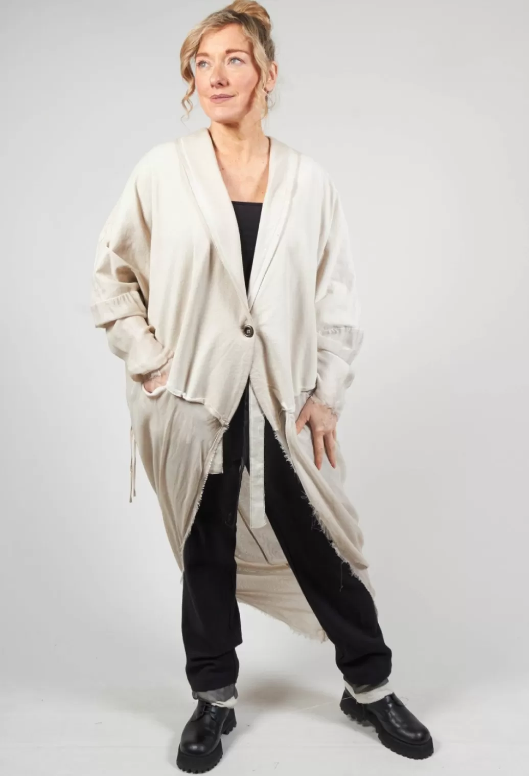 Cardigans^Sanctamuerte Dual Fabric Cardigan In Gesso