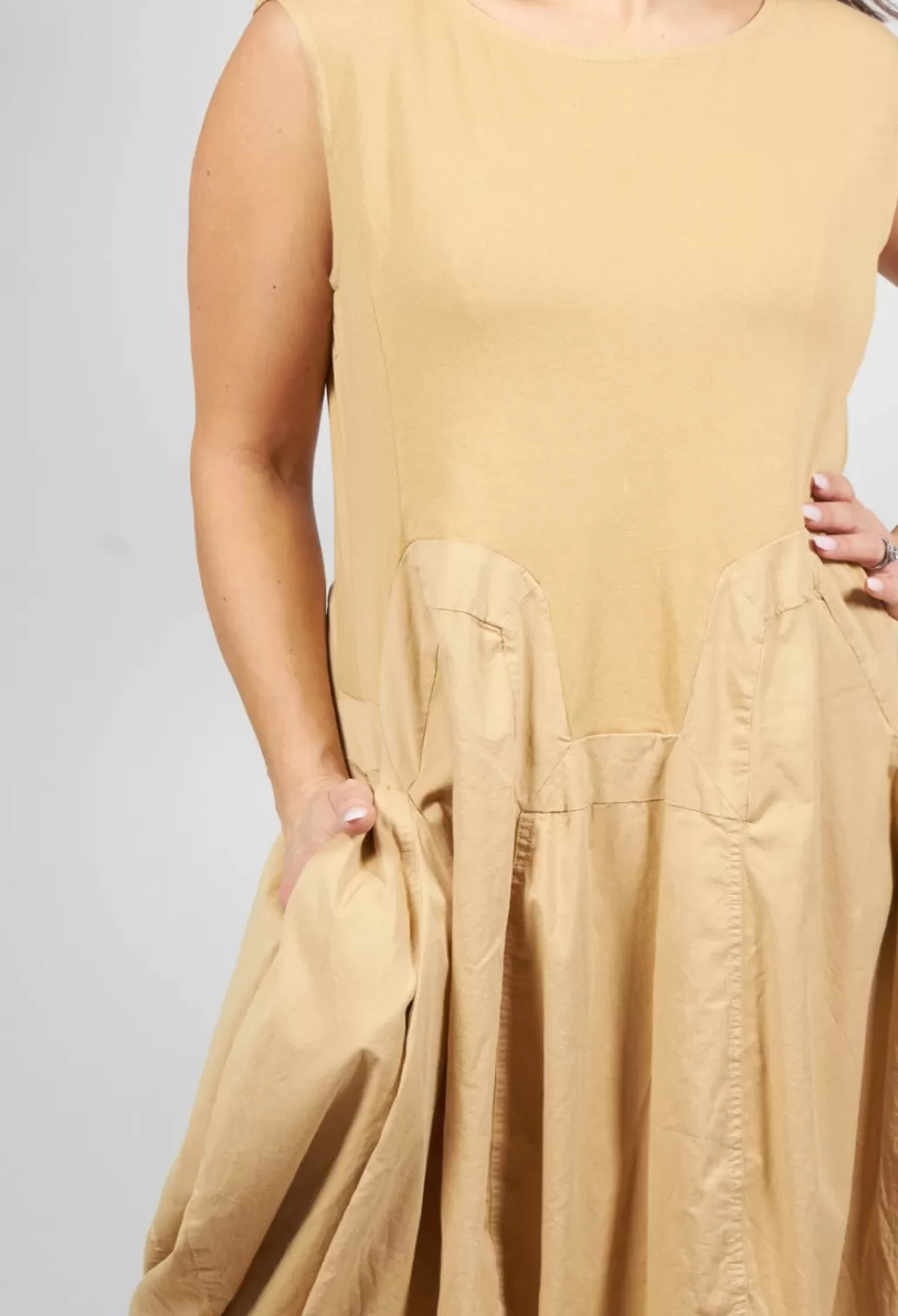 Dresses^Rundholz Black Label Dual Fabric Dress With Tulip Hem In Corn