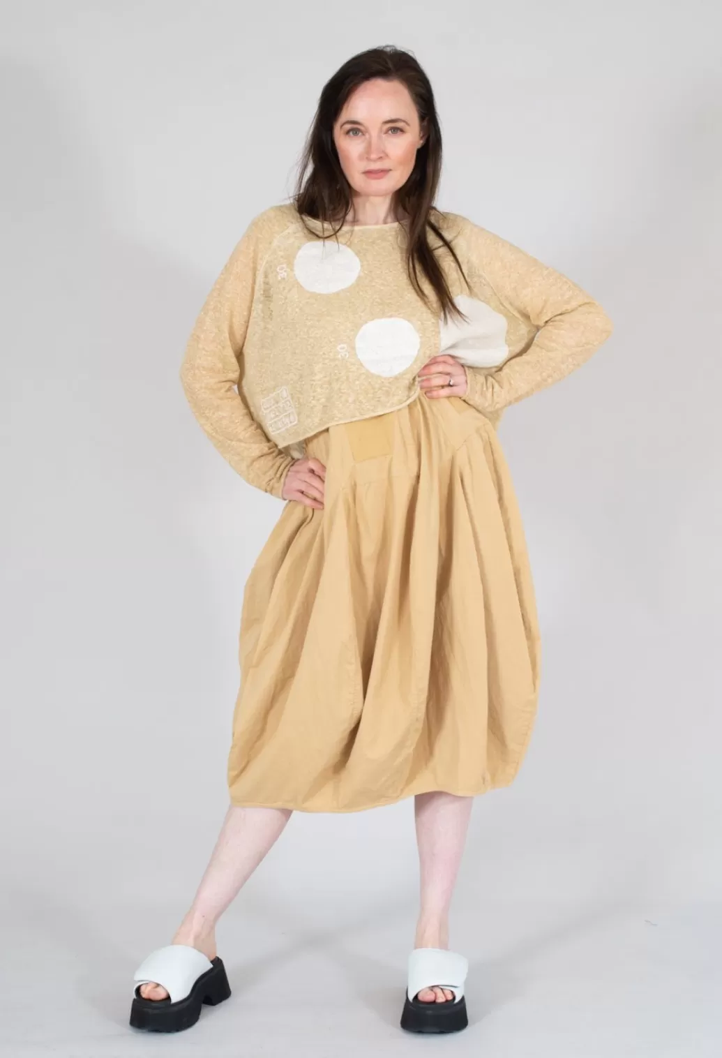 Dresses^Rundholz Black Label Dual Fabric Dress With Tulip Hem In Corn