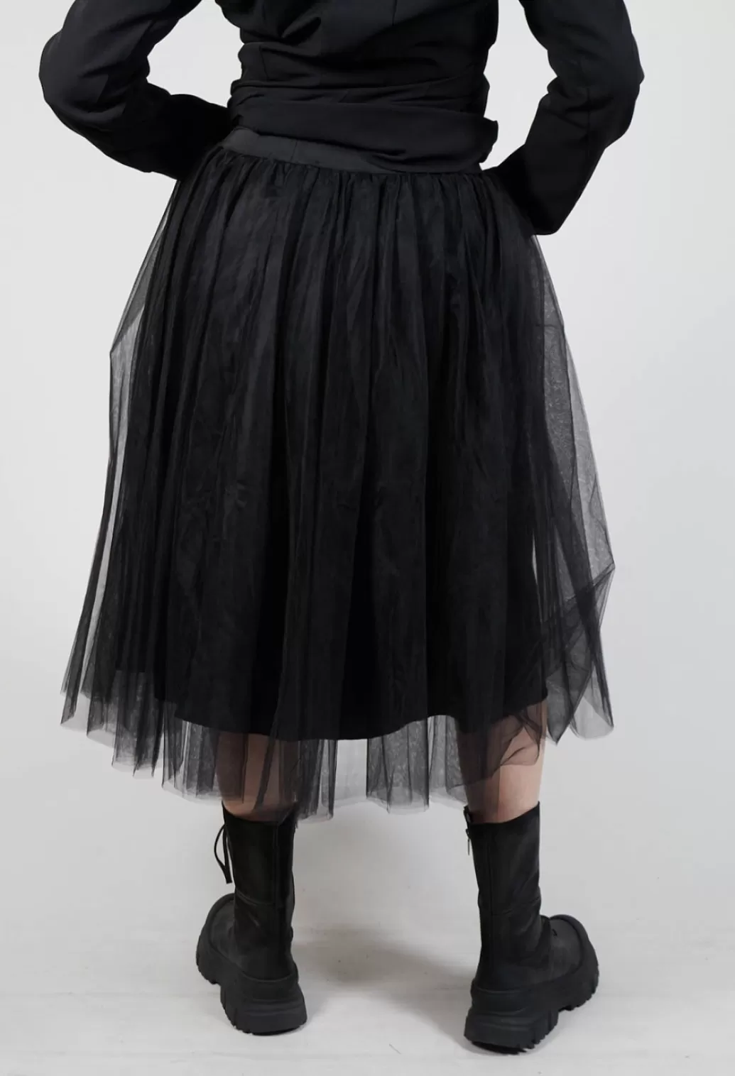 Skirts^Pluslavie Elasticated Net Skirt In Black